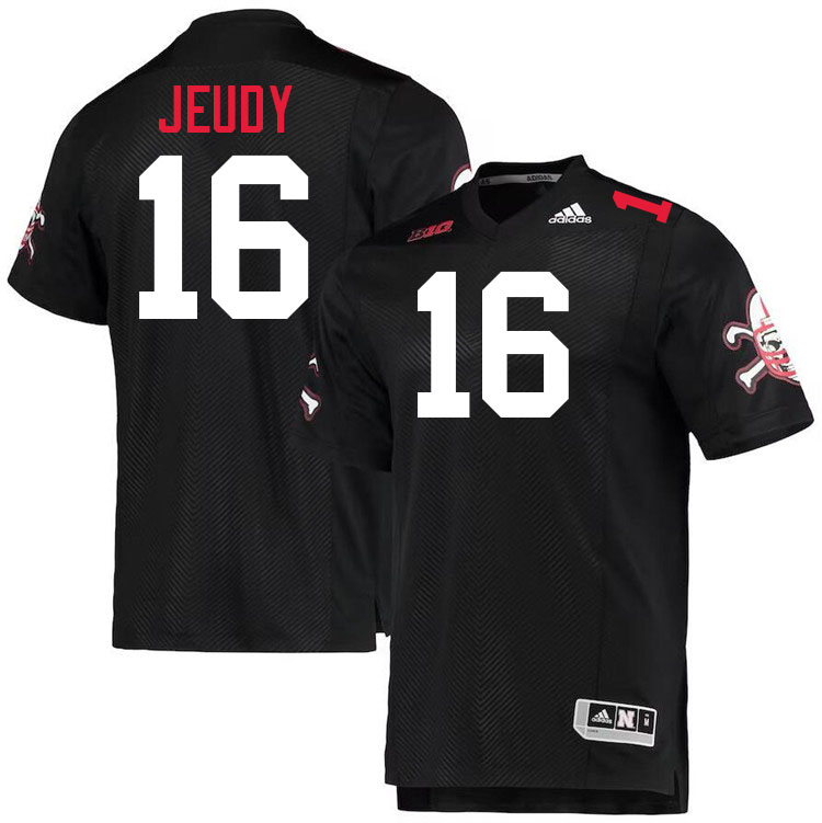 #16 Elijah Jeudy Nebraska Jersey,Nebraska Cornhuskers Football Uniforms,Jersey-Black #16 Elijah Jeudy Nebraska Jersey,Nebraska Cornhuskers Football Uniforms,Jersey-Black